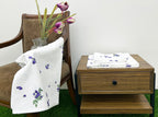 Violet Bloom Satin-Frame Cotton Waffle Towel Set Of 4 Pieces