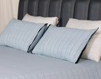 EcruE Luxury Woven Pleated Stripe Cotton  Bed Cover