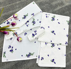 Violet Bloom Satin-Frame Cotton Waffle Towel Set Of 4 Pieces