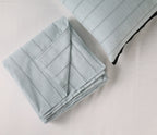 EcruE Luxury Woven Pleated Stripe Cotton  Bed Cover