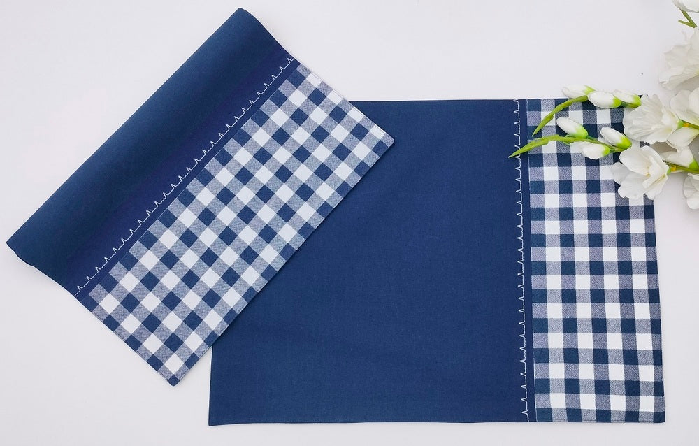 Nautical Fusion Woven Gingham Placemat Set Pack of 2 Pieces