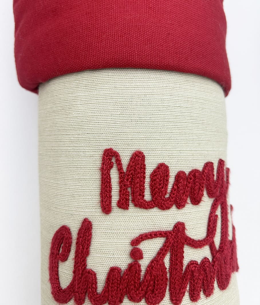 Classic "Merry Christmas" Embroidered Stocking 10x20