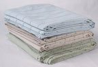 EcruE Luxury Woven Pleated Stripe Cotton  Bed Cover