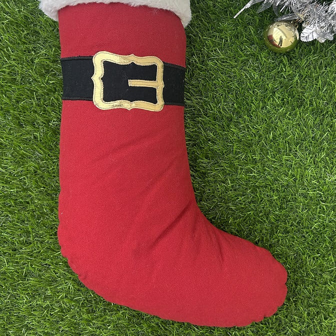 Santa Belt Patchwork Christmas Stocking