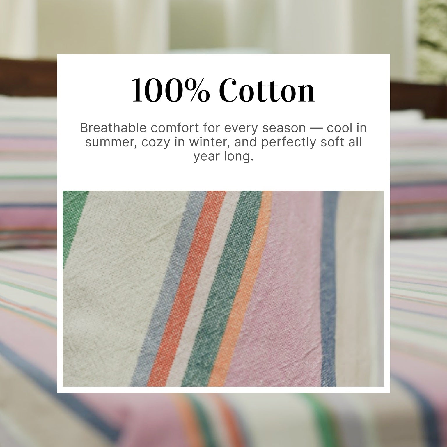 Premium Woven Striped Bed Sheet Set
