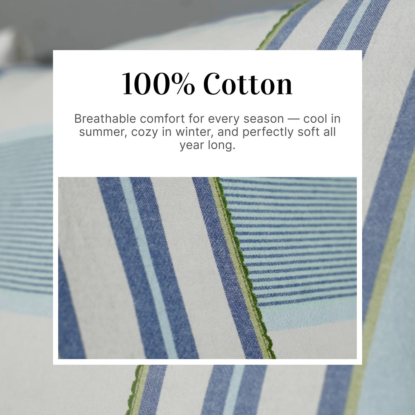 Premium Maritime Accent Striped Bed Sheet Set