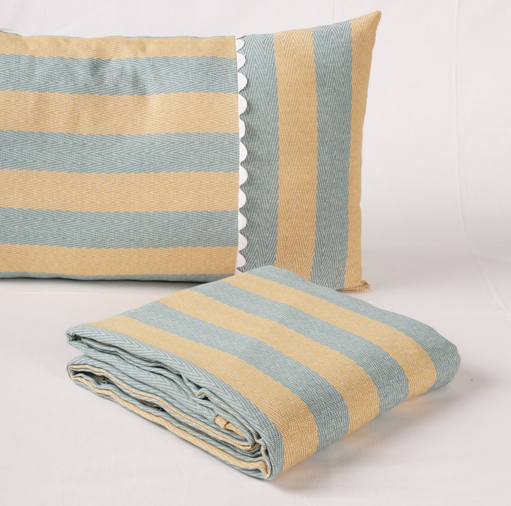 Classic Woven Herringbone Striped Bed Sheet Set