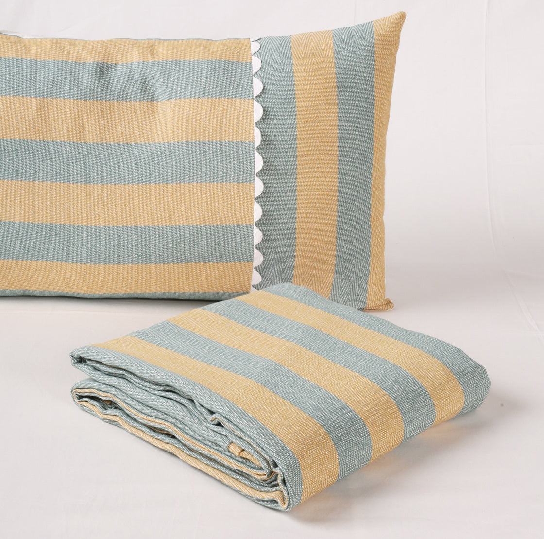Classic Woven Herringbone Striped Bed Sheet Set