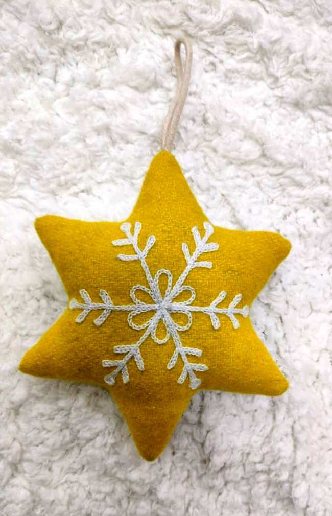 Felt Snowflake Star Hanging Ornament