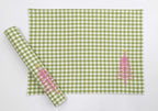 Charming Christmas Gingham Embroidered Placemat Set of 2pcs