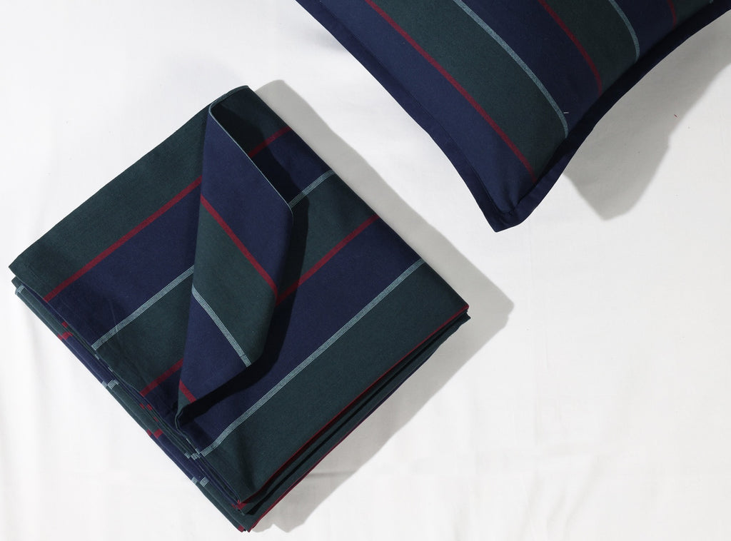 Designer Woven Dobby Stripe Bed Sheet Set