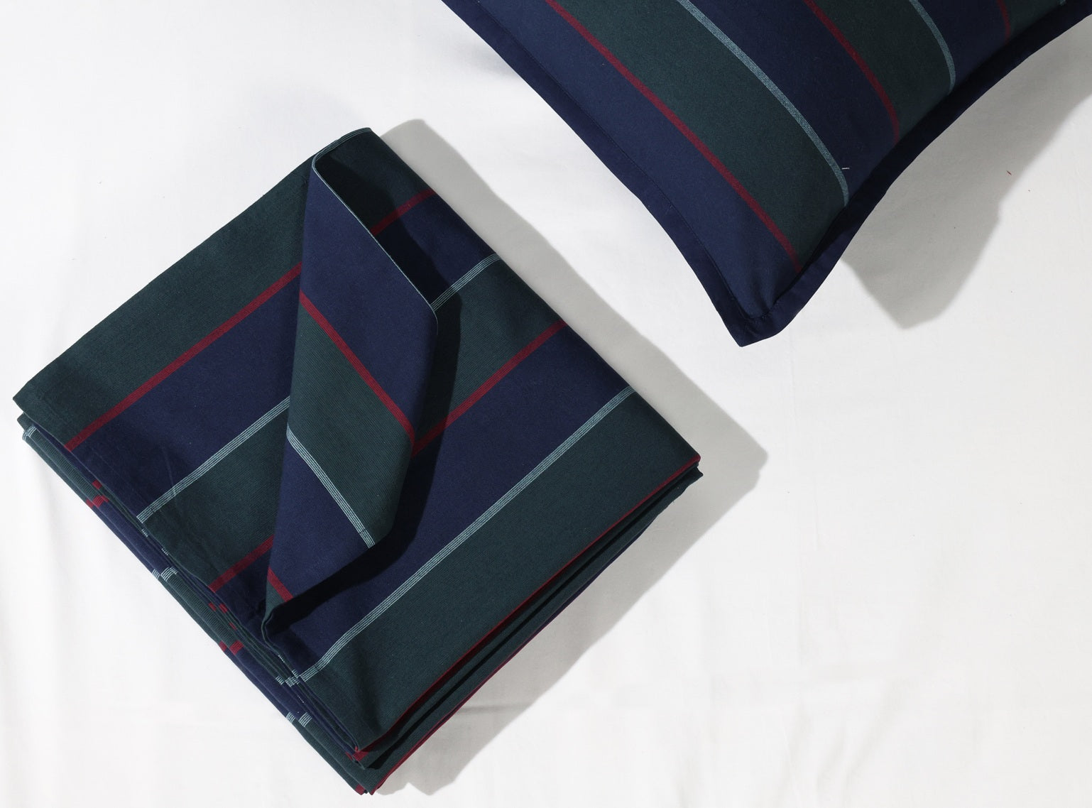 Designer Woven Dobby Stripe Bed Sheet Set