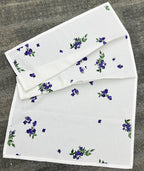 Violet Bloom Satin-Frame Cotton Waffle Towel Set Of 4 Pieces