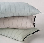 EcruE Luxury Woven Pleated Stripe Cotton  Bed Cover