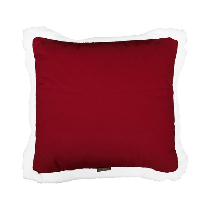 EcruE Luxury Santa Belt Applique Cushion, 18x18 Inches - Red with Gold Buckle, Christmas Decor | Elegant Home Décor Accent