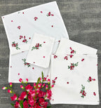 Meadow Bloom Satin-Frame Cotton Waffle Towel Set Of 4 Pieces
