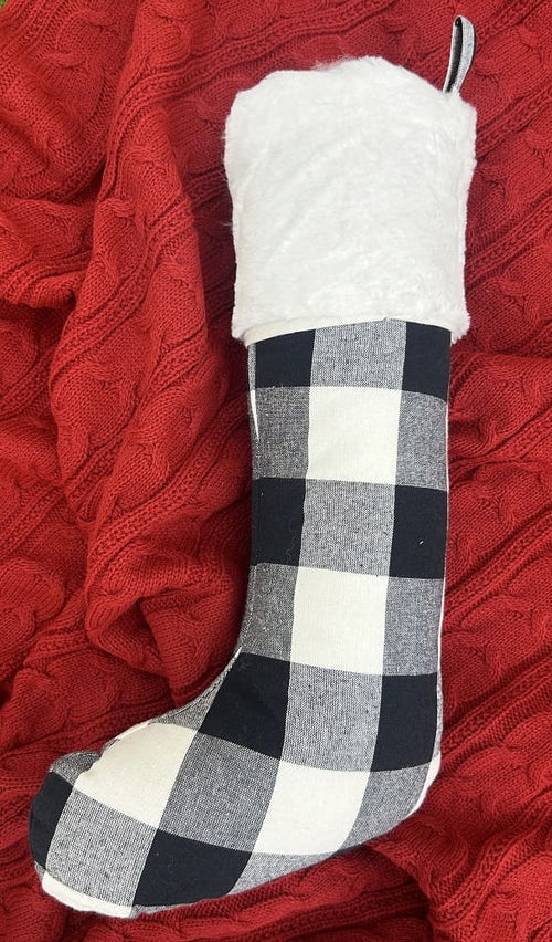 Cozy Buffalo Check Christmas Stocking