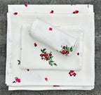 Meadow Bloom Satin-Frame Cotton Waffle Towel Set Of 4 Pieces