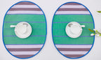 Woven Striped Oval Placemat Set