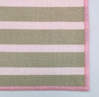 Dusty Rose Cabana Stripe Linen-Look Printed Placemat Set Pack of 2Pcs