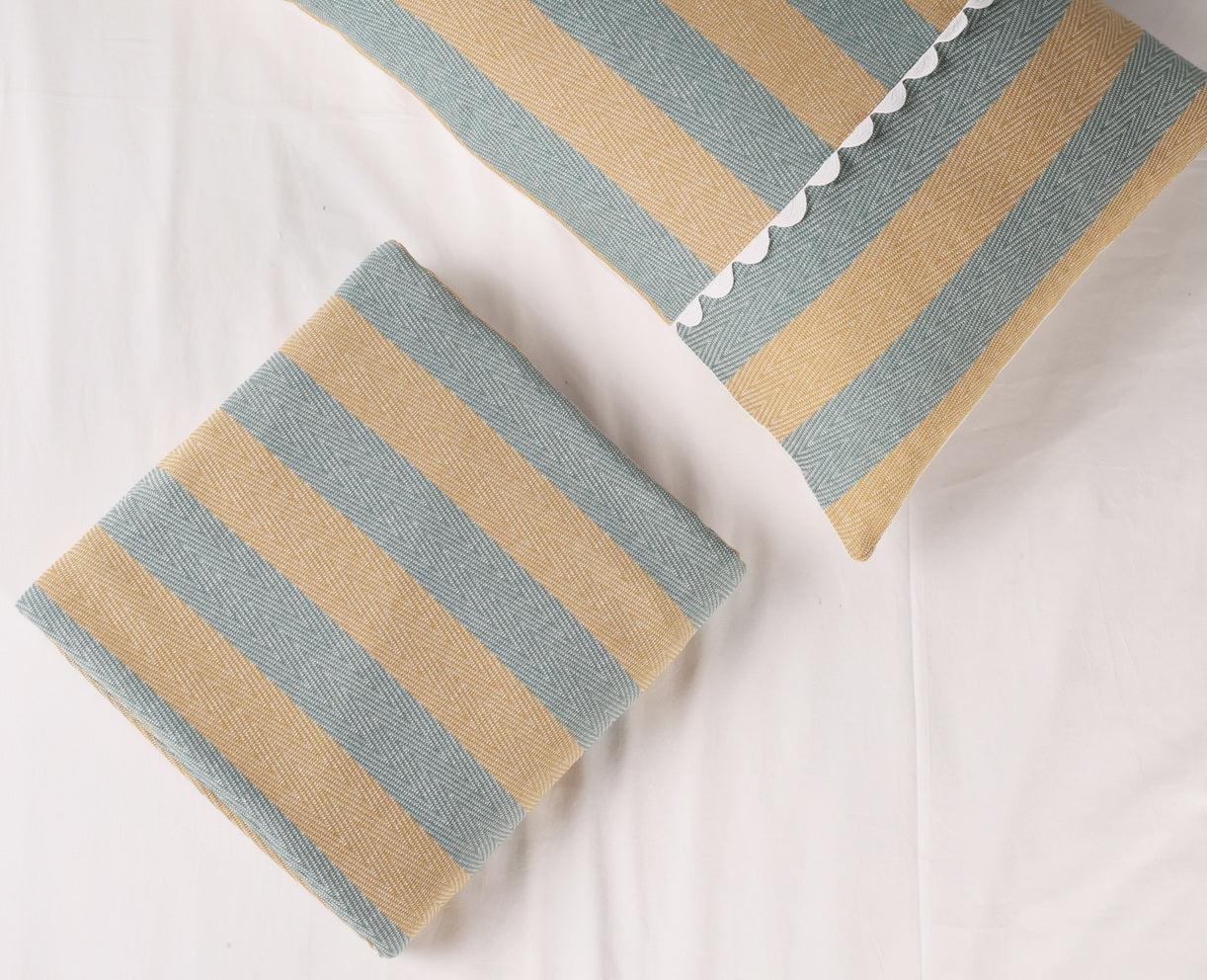 Classic Woven Herringbone Striped Bed Sheet Set