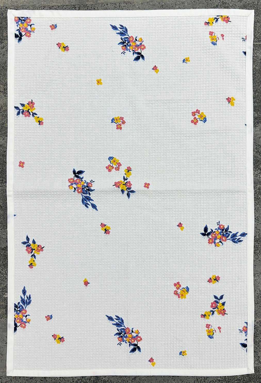 EcruE Luxury Printed Cotton Waffle Bath Towel Set Pack of 4 Pieces | Elegant Home Décor Accent