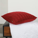 Cable Knit Decorative Throw Pillow - 22x22 inches, Solid Red, 100% Acrylic with Cotton Canvas Back, 15 Denier Fiberfill