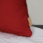 Cable Knit Decorative Throw Pillow - 22x22 inches, Solid Red, 100% Acrylic with Cotton Canvas Back, 15 Denier Fiberfill