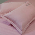 EcruE Luxury Ecrue Luxurious Cotton Satin Woven Stripe Bed Sheet 108x108'' With 2 Pillow Case 18x28'' | Elegant Home Décor Accent
