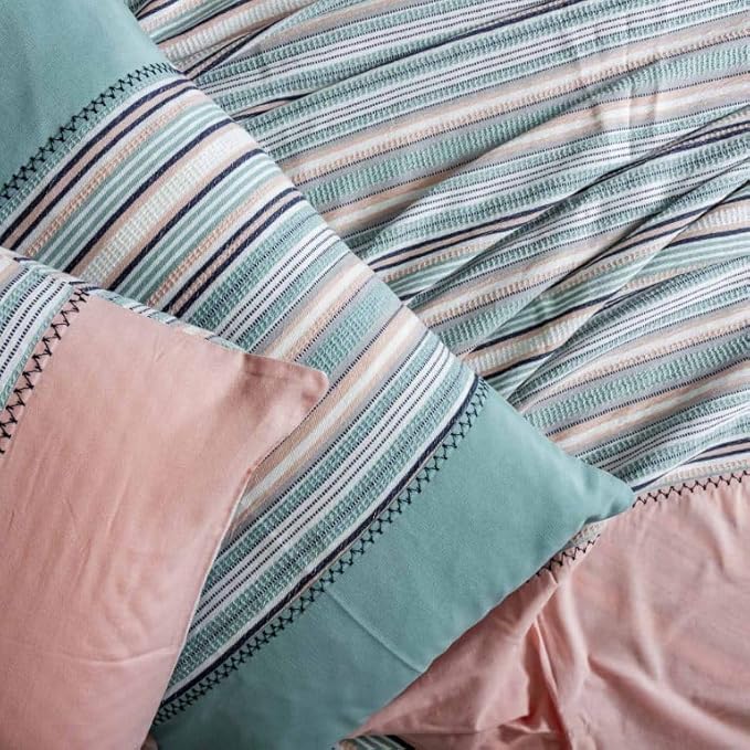 Harvest Woven Waffle Striped Cotton Bed Sheet Set