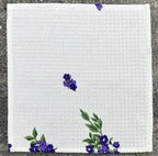 Violet Bloom Waffle Printed Dish Cloth Set Pack Of 4 Pieces