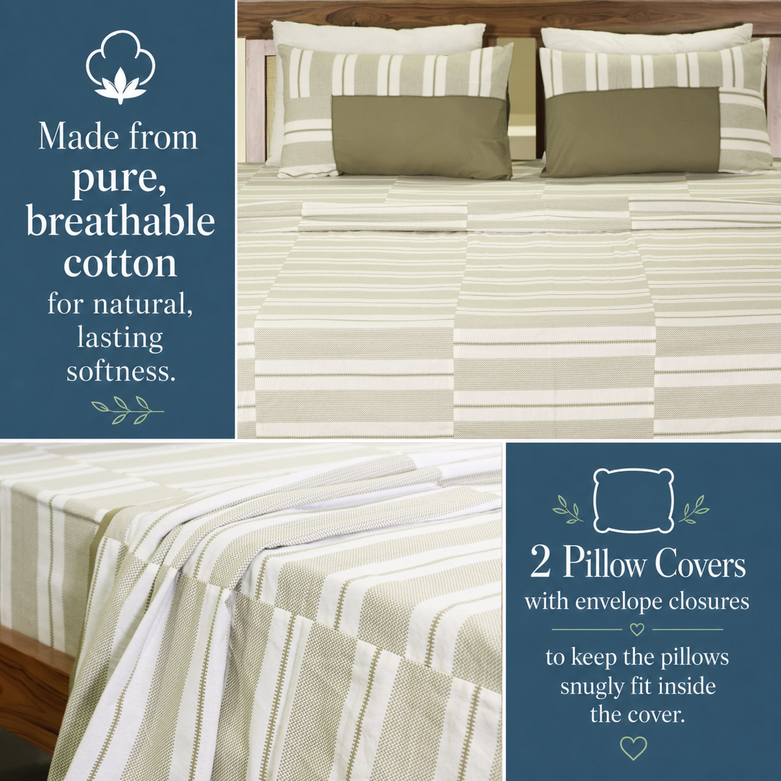 Heritage Stripe Patchwork Bed Cover Set