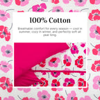 EcruE Premium Floral Printed 100% Cotton Bed Sheet Set – Soft, Breathable & Comfortable