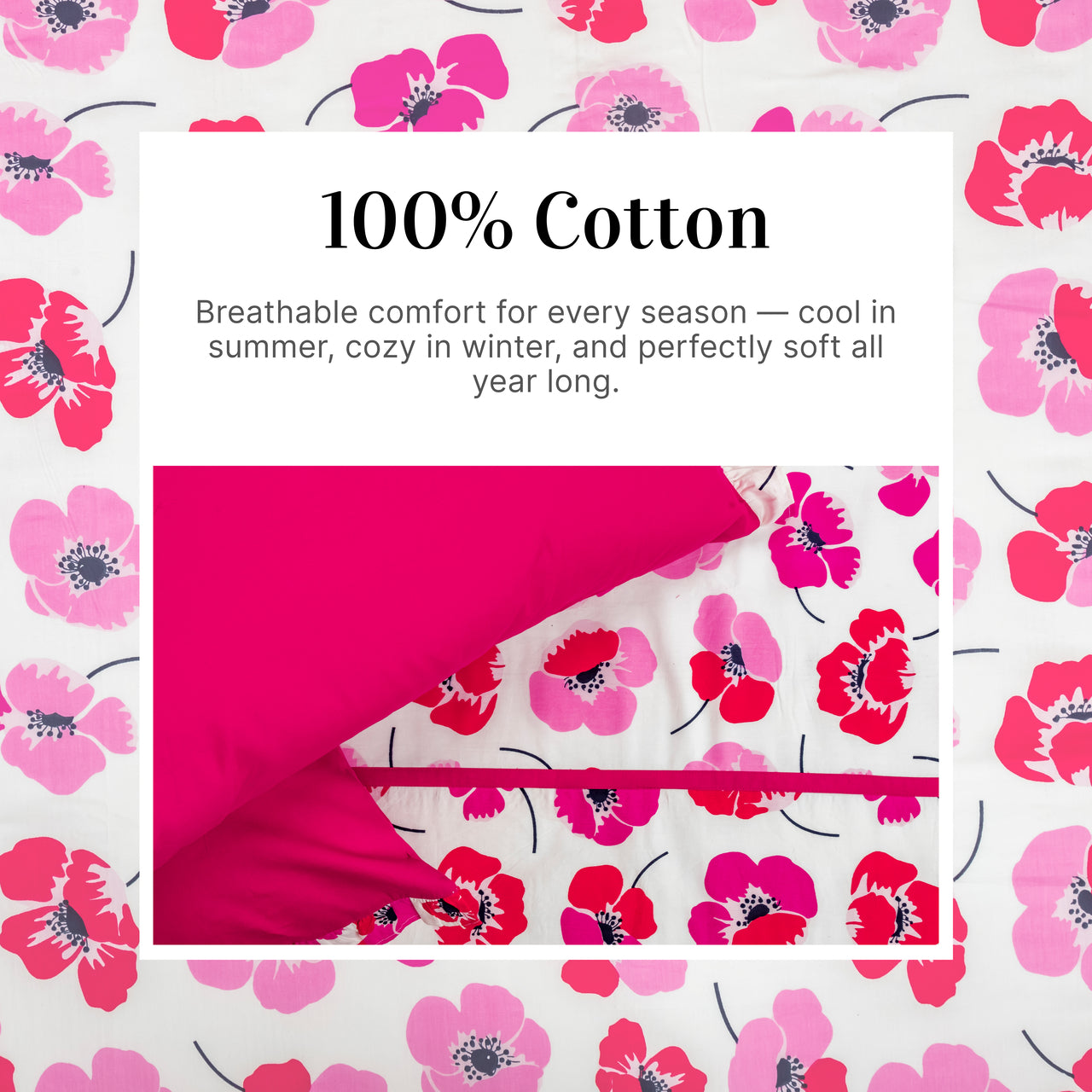 Premium Floral Cotton Printed Bed Sheet Set