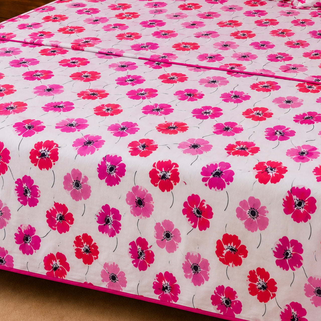 Premium Floral Cotton Printed Bed Sheet Set