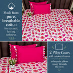EcruE Premium Floral Printed 100% Cotton Bed Sheet Set – Soft, Breathable & Comfortable