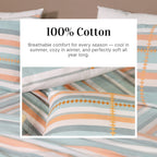 Artisan Yarn-Dyed 100Tc Striped Cotton Flat Bed Sheet Set