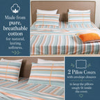 Artisan Yarn-Dyed 100Tc Striped Cotton Flat Bed Sheet Set