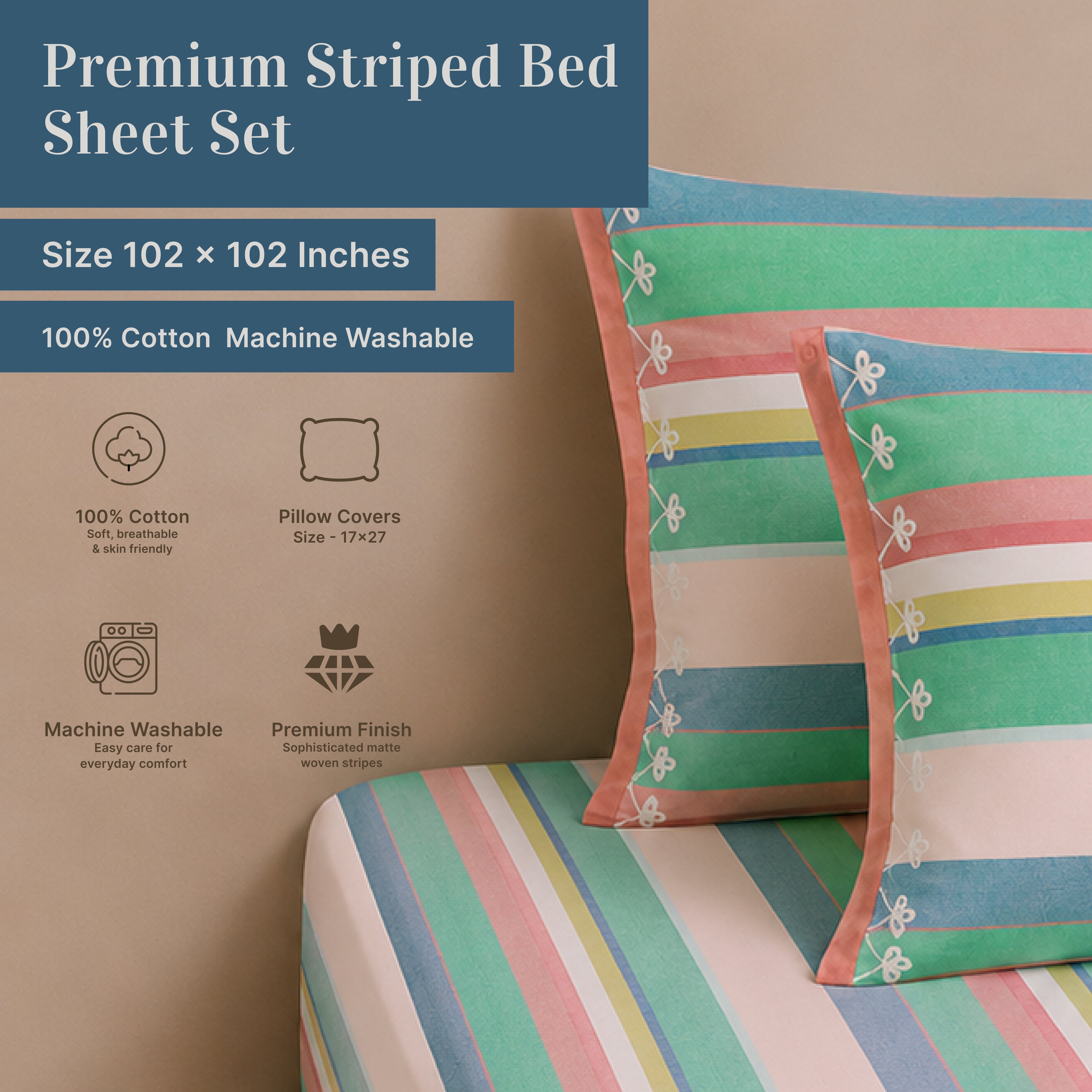 Heritage Yarn-Dyed Striped Cotton Flat Bed Sheet Set