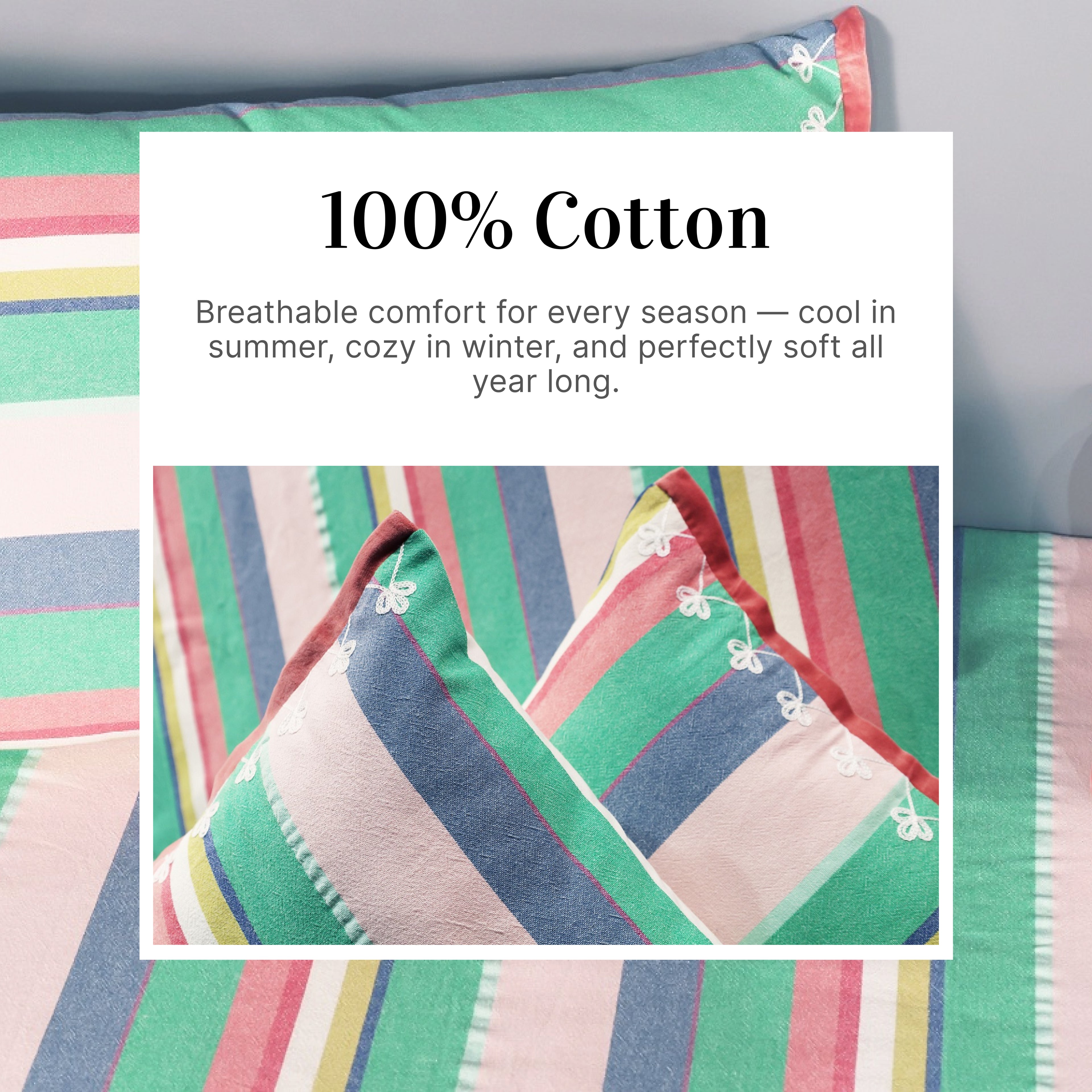 Heritage Yarn-Dyed Striped Cotton Flat Bed Sheet Set