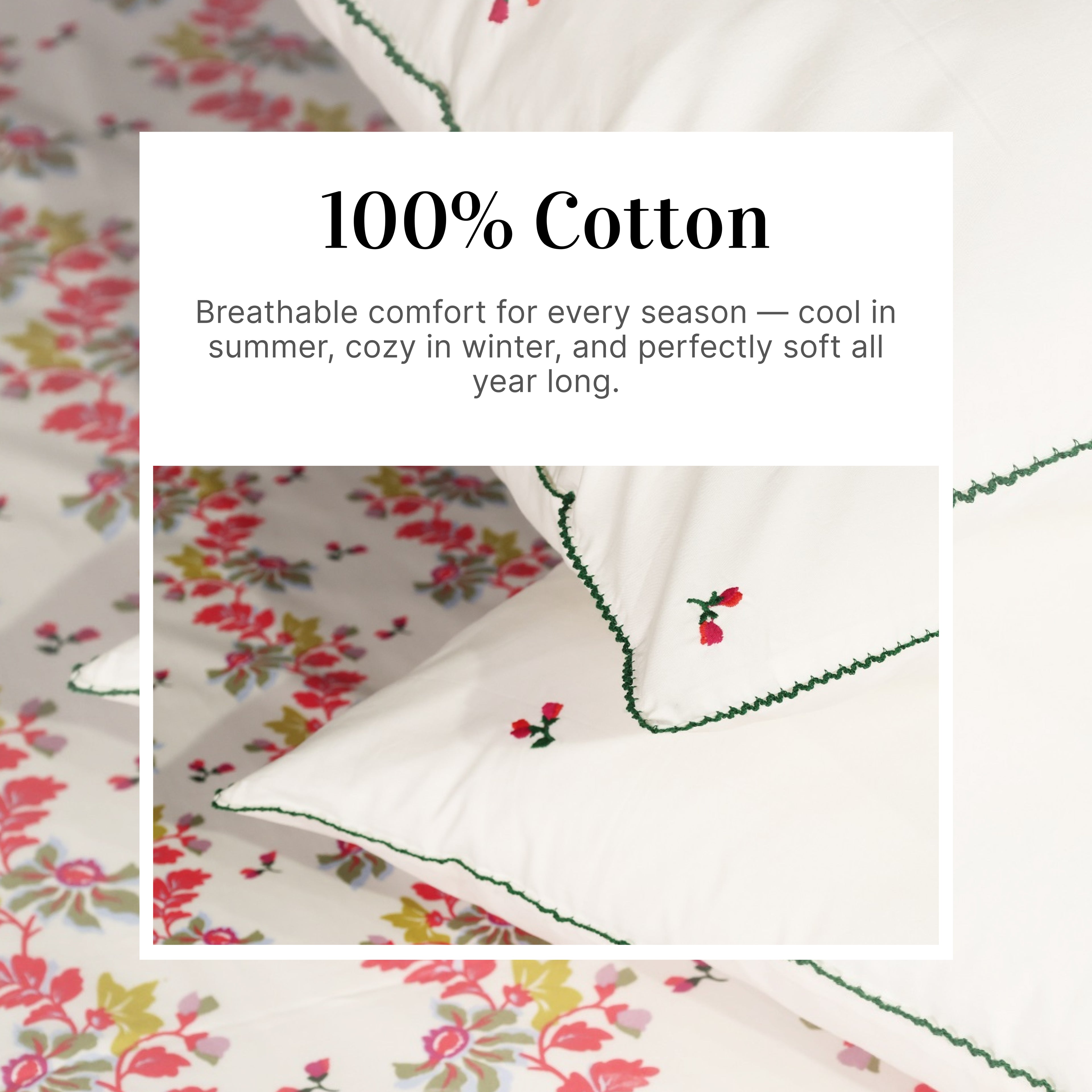 Elevate Aesthetic Cotton Printed Flat Bed Sheet Set