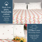 EcruE Elevate Aesthetic Printed 100% Cotton Flat Bed Sheet Set – Soft, Breathable & Premium Comfort