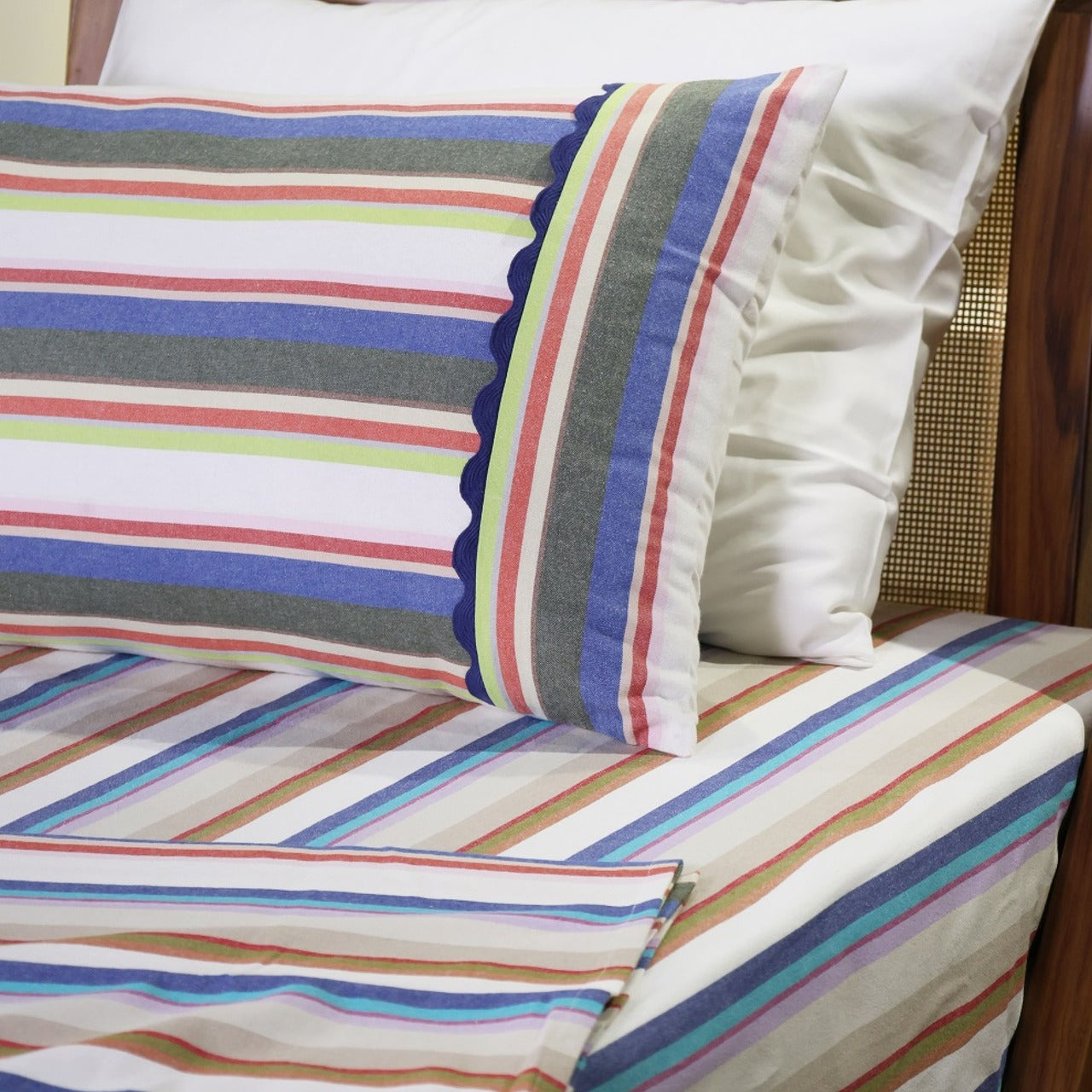 Palette Yarn-Dyed Striped Cotton Flat Bed Sheet Set