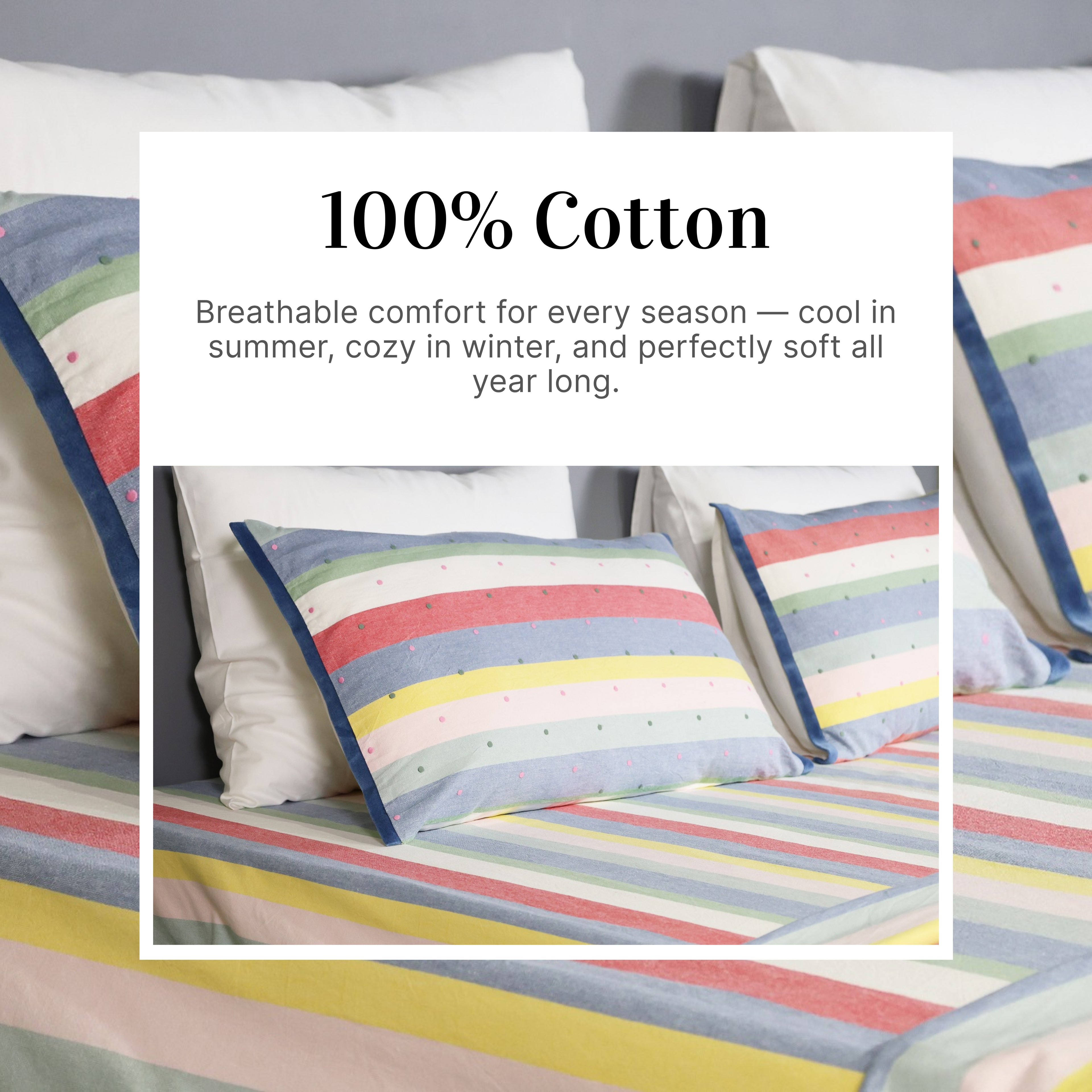Studio Stripe Yarn-Dyed Cotton Flat Bed Sheet Set