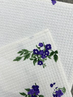 Violet Bloom Waffle Printed Dish Cloth Set Pack Of 4 Pieces