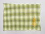 Festive Green Gingham Embroidered Placemat Set Of 2Pcs