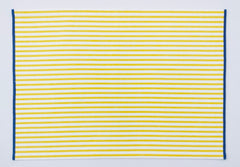 Woven Placemat - Yellow and White Striped Design Set of 2