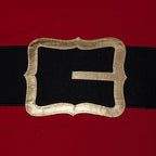 EcruE Luxury Santa Belt Applique Cushion, 18x18 Inches - Red with Gold Buckle, Christmas Decor | Elegant Home Décor Accent