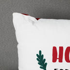 EcruE Luxury Home for the Holidays" Embroidered Cushion (16x16") – Festive Christmas Decor | Elegant Home Décor Accent