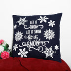 EcruE Luxury Snowflake Print with Embroidery Cushion, 18x18 Inches - Winter Wonderland Decor, Soft & Durable Fabric | Elegant Home Décor Accent